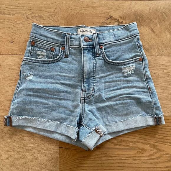Madewell High Rise Distressed Denim Shorts - Picture 1 of 4